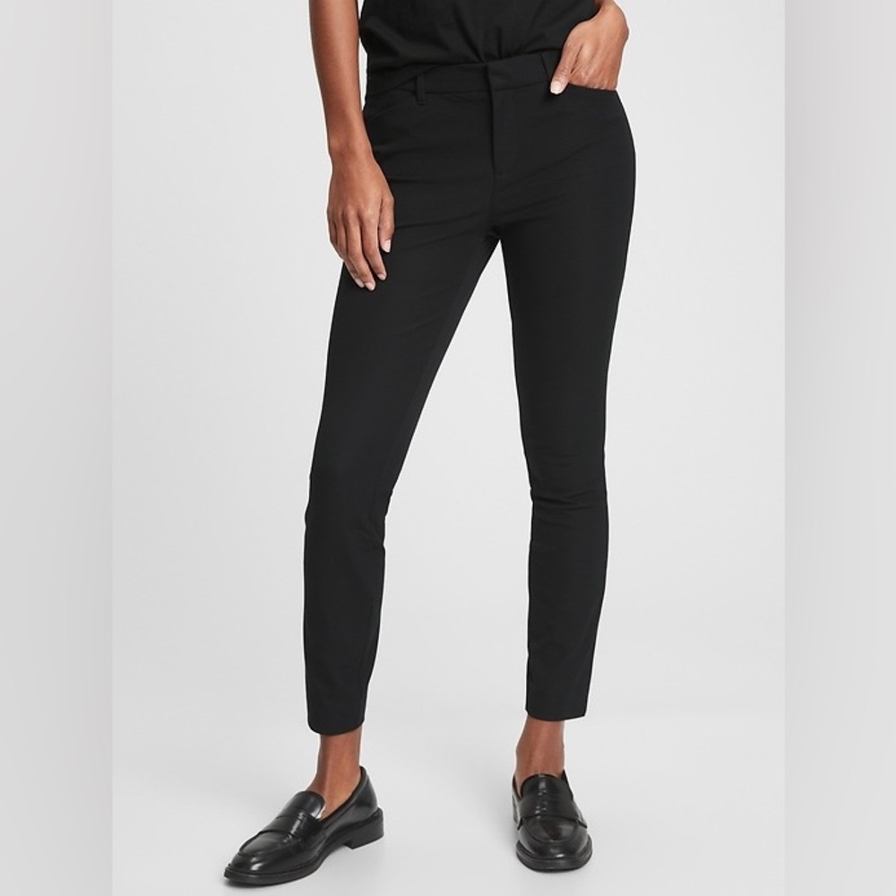 GAP Women’s Bi-Stretch Skinny Ankle Pants Black 14 Reg Large - Picture 1 of 16